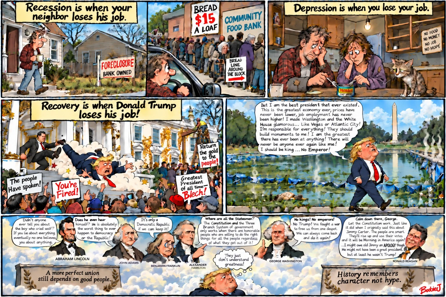 Trump Fired! — original political cartoon by BobbieJ